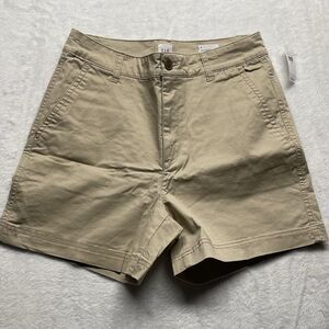 GAP Shorts Women’s Girlfriend Khaki Mid Rise Pockets Sz 8